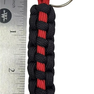 Thin Red Line Keychain: Firefighter Support Paracord Design