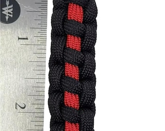 Thin Red Line Keychain: Firefighter Support Paracord Design