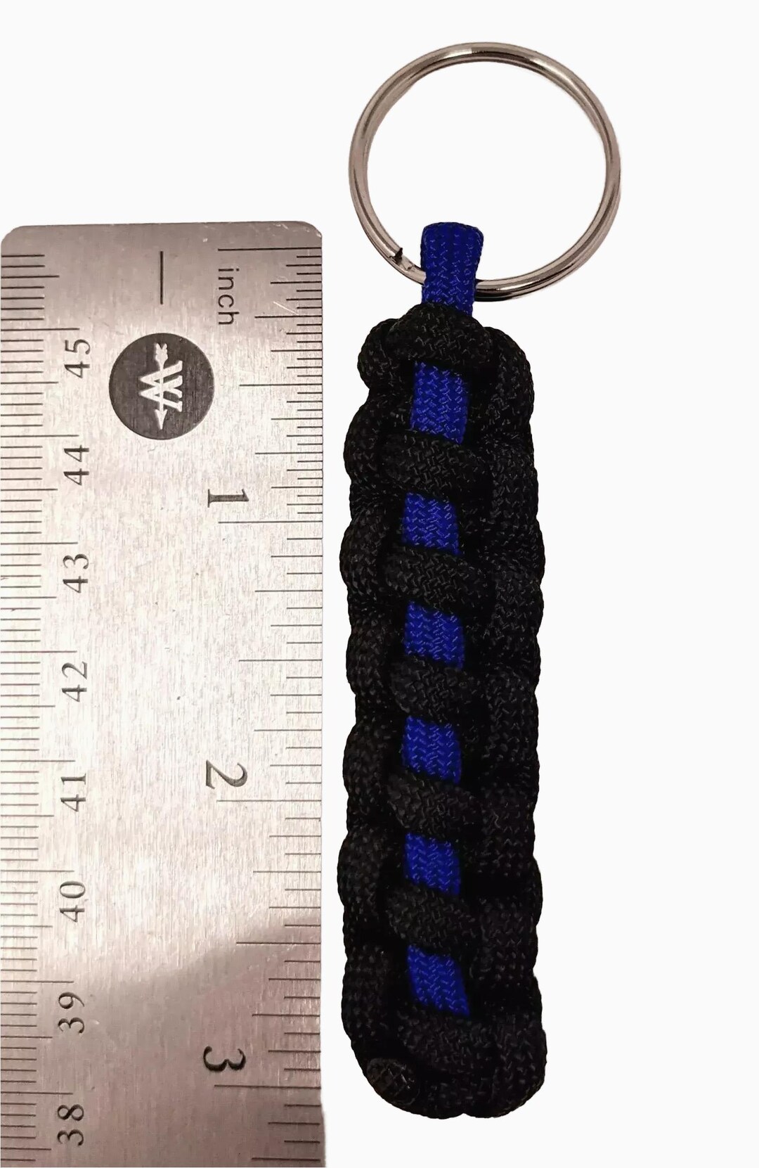 Thin Blue Line Keychain: Black and Blue Paracord - Police Support - Etsy