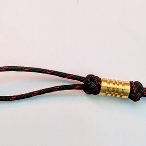 Custom Paracord Lanyard with Large Brass Bead - Diamond Knot Design