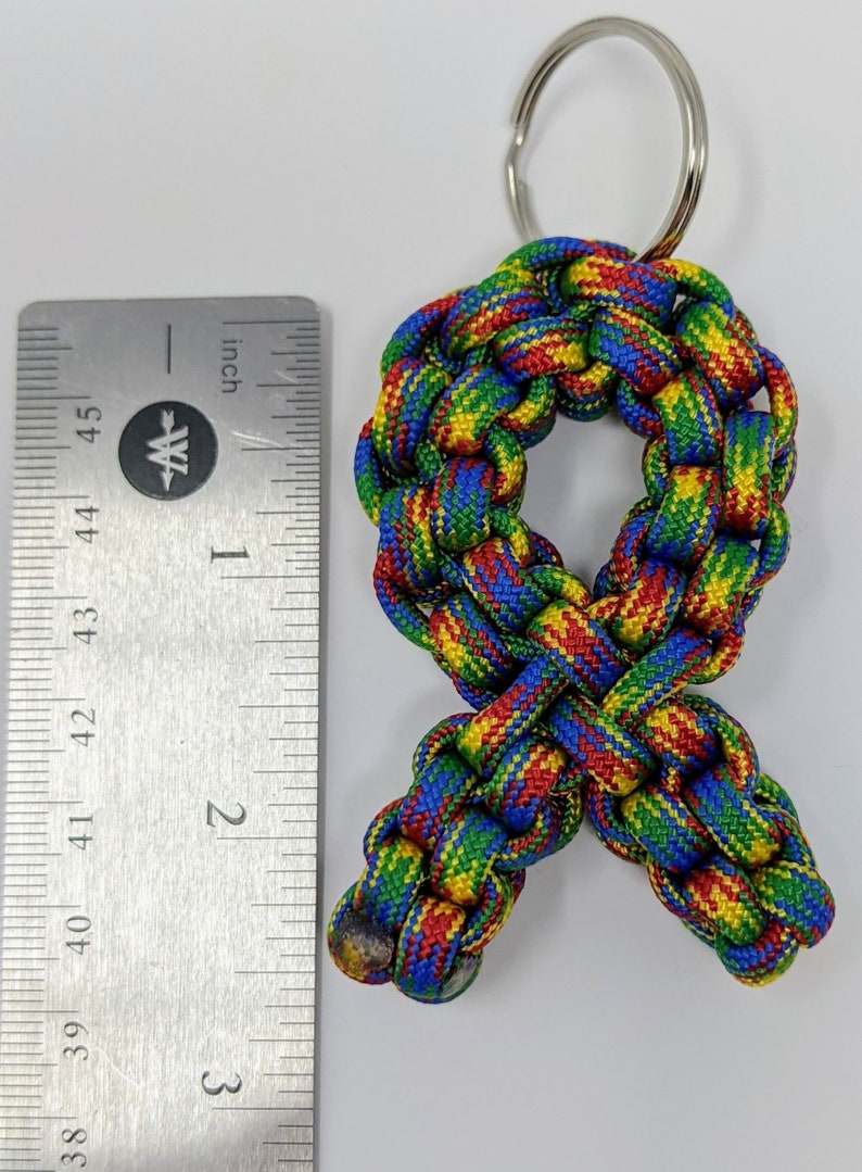 Autism Awareness Ribbon Keychain made from 550 paracord