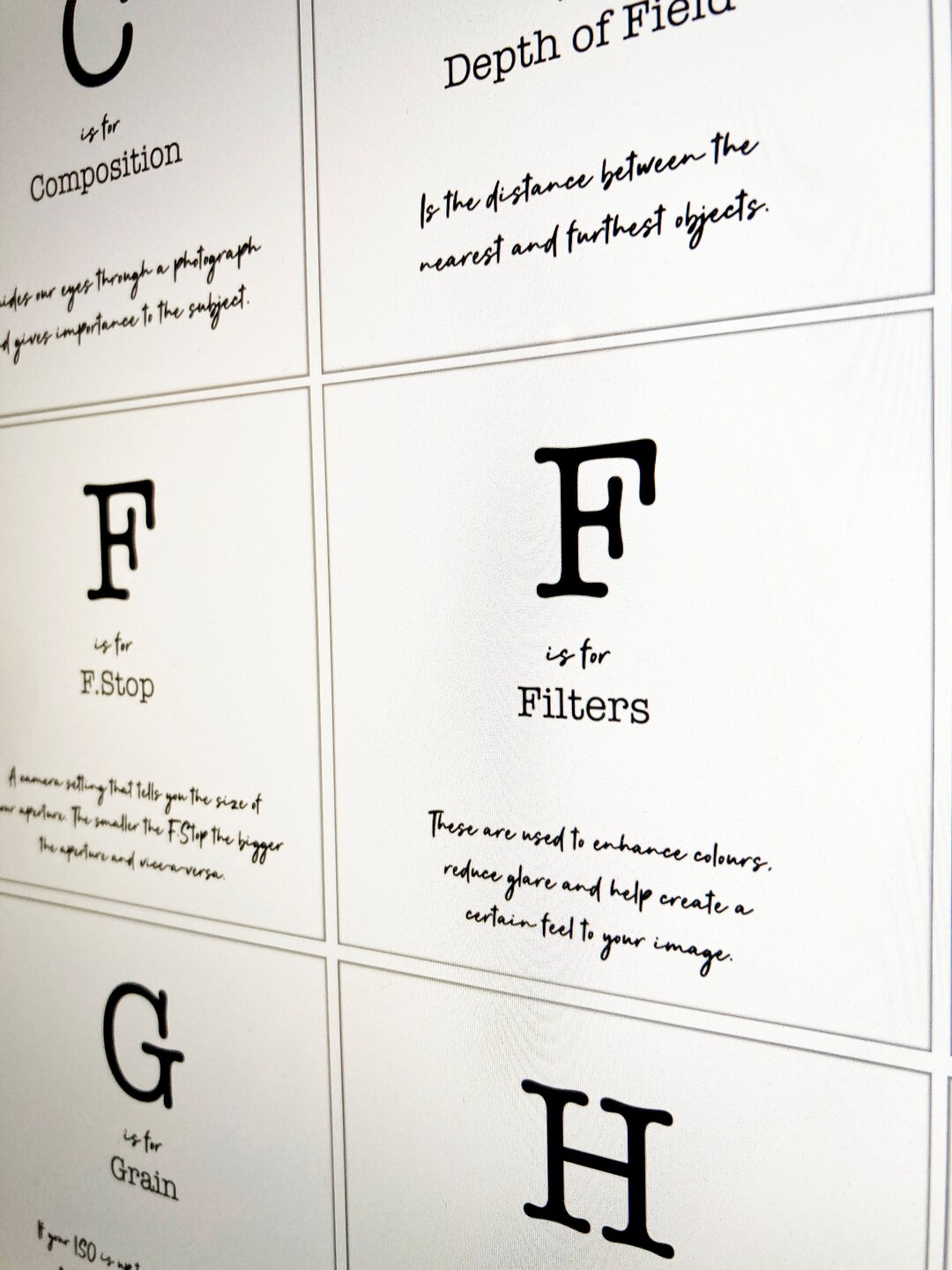 AZ Photography Flash Cards for Kids and Adults Learning Photography