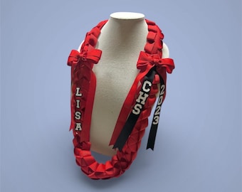 Personalized Graduation Ribbon Lei, Custom Grad Gift