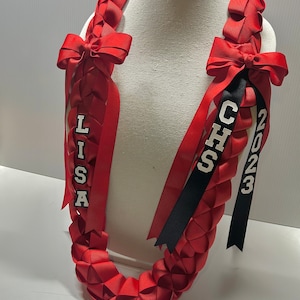 Graduation lei Grad gift 2024 College and High School gift for Graduate customized gift with name Personalized gift for Grad ribbon lei