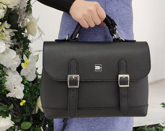 leather briefcase/laptop/satchel personalized bag