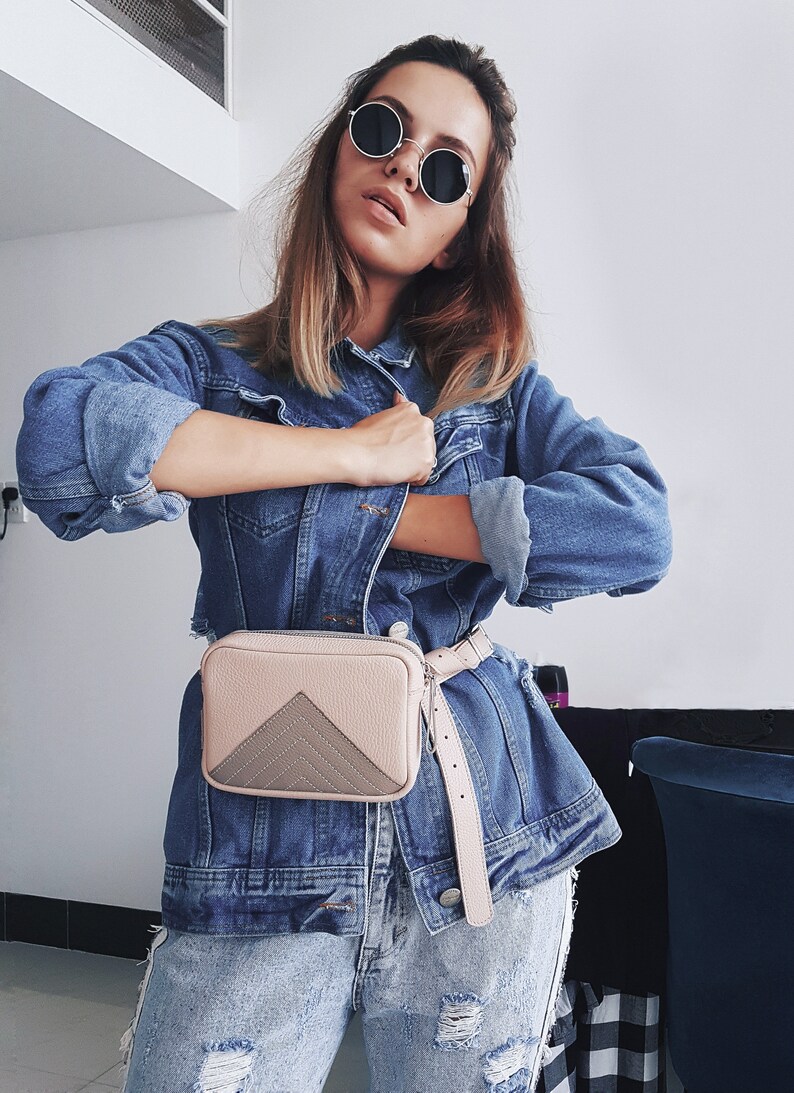 Sac en cuir fanny pack ceinture/épaule/crossbody image 1