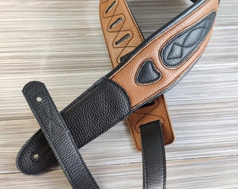 Leather Guitar Strap , Custom guitar strap , Personalized guitar belt , leather guitar belt