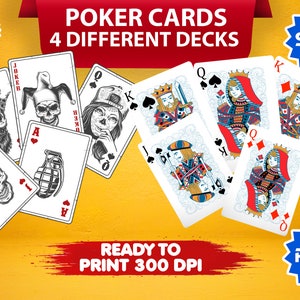 Karty do gry SVG | Karty do gry w pokera Pełna talia wektor PNG 52 Karty do gry w pokera Wektor Kasyno PNG Clipart Royal Flush