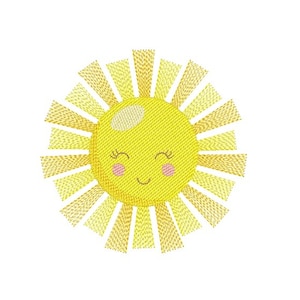 Sun embroidery design, 5 sizes, Instant download