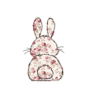 Easter Bunny Applique Embroidery Design, 3 sizes, Instant Download