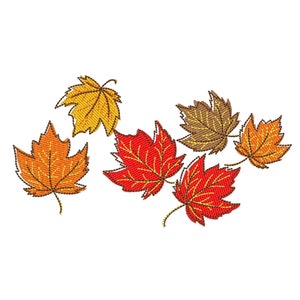 Ahorn Blätter Maschinenstickdatei, Herbst Stickdatei, 4 Größen, Sofort Download