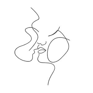 Face Line Art Embroidery Design, One Line Embroidery Design