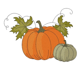 Kürbis Stickdatei, Herbst Stickdatei, 4 Größen