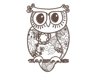 Owl Embroidery Design, Instant Download