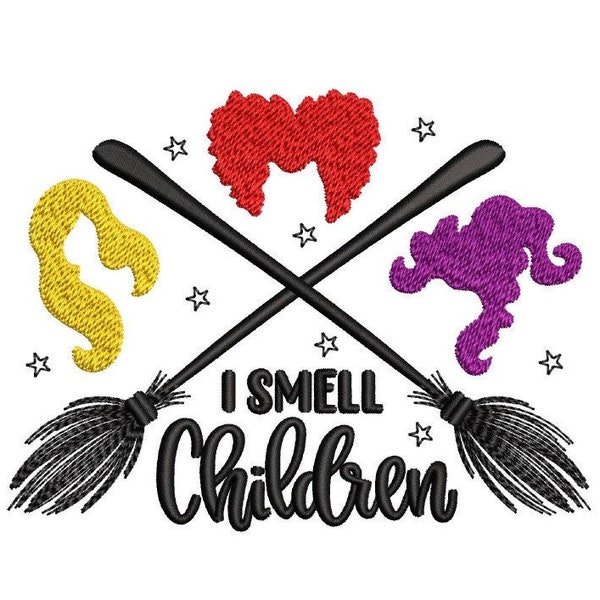 I Smell Children Embroidery Design, Sanderson Halloween Sisters Embroidery File, Trio Sisters Hair Halloween Embroidery Design, 3sizes