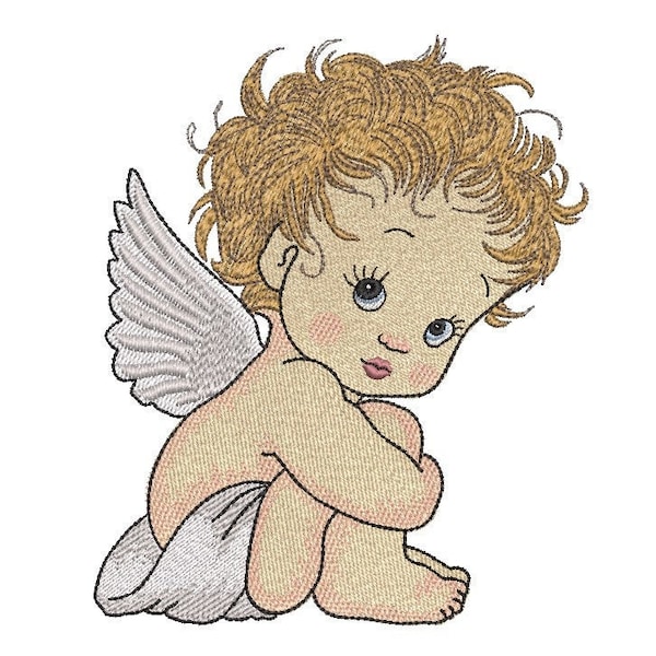 Little Angel Embroidery Design, 2 sizes, Instant Download