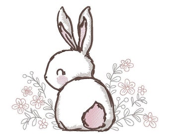 Hase Stickdatei, 3 Größen, Sofort Download
