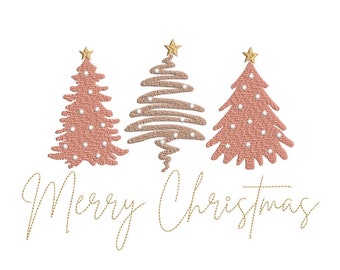 Christmas Tree Embroidery Design, Machine Embroidery Design, 4 sizes