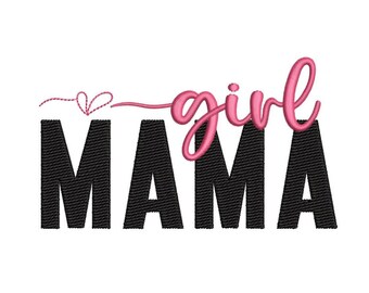 Diseño de bordado "Niña Mamá", 4 tamaños, descarga instantánea