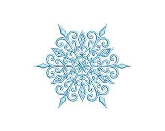 Diseño de bordado de copo de nieve, archivo de máquina de bordado Feliz Navidad, 3 tamaños, descarga instantánea