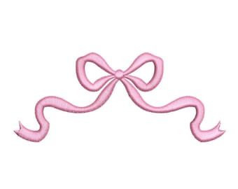 Coquette Satin Bow Machine Embroidery Design for Janome for Brother Embroidery Machine