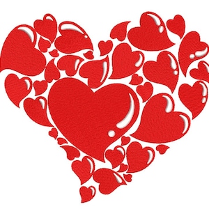 Herz Stickdatei, Valentinstag Stickdatei, 3 Größen, Sofort Download