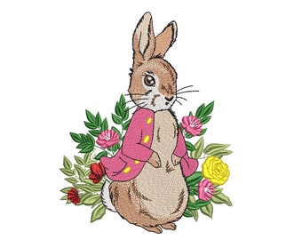 Easter Bunny Embroidery Design, 3 sizes, Instant Download