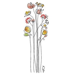 Flower Embroidery Design, Instant Download