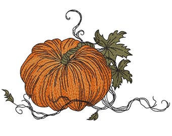 Pumpkin Season Embroidery Design Autumn Thanksgiving Machine Embroidery ...