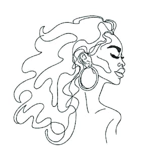 African woman embroidery design