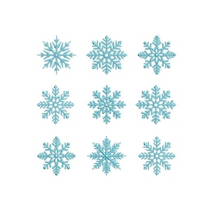 Snowflakes embroidery design, Merry Christmas embroidery machine file, 5 sizes, Instant download