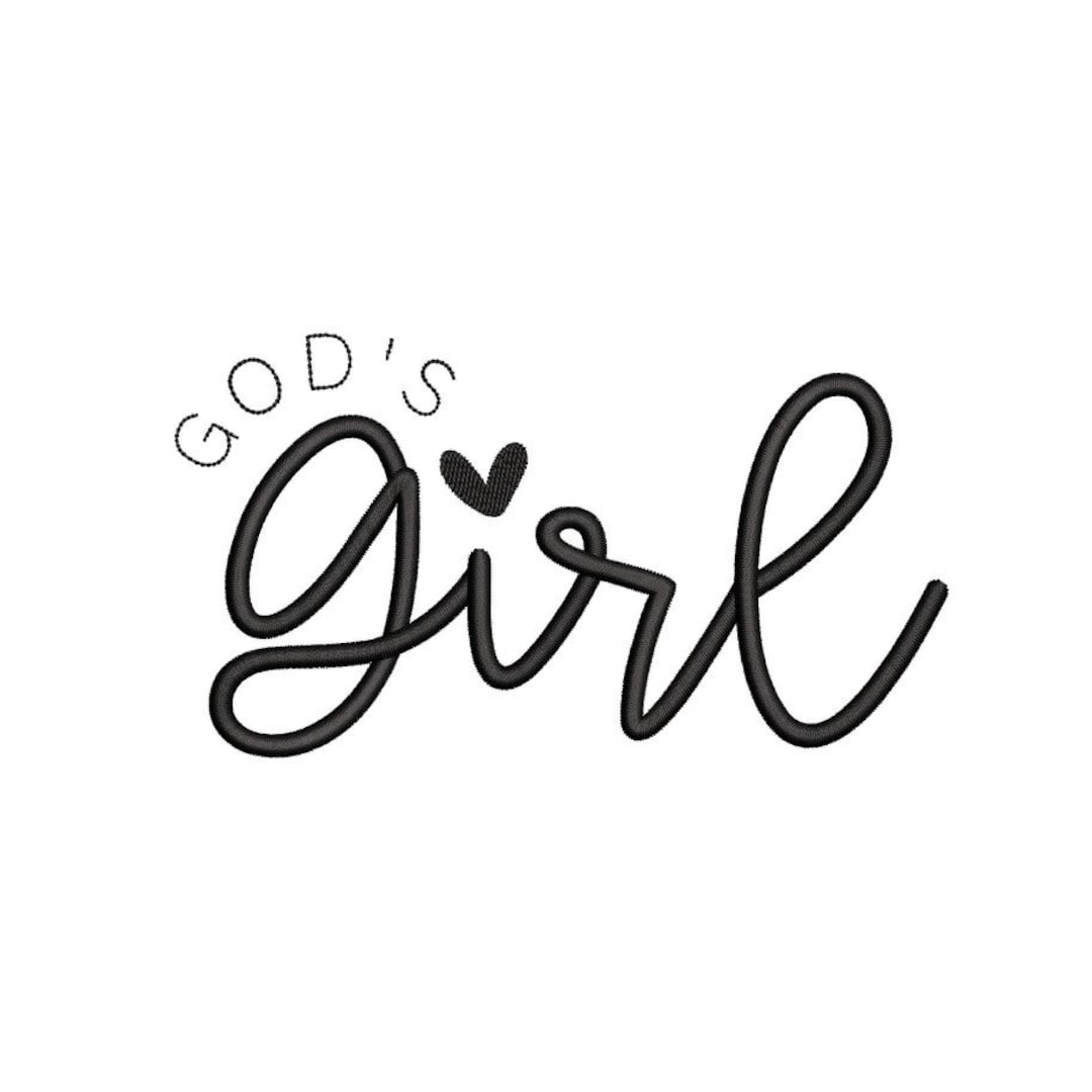God's Girl Embroidery Design, Christian Embroidery Design, 4 Sizes