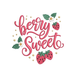 Sweet berry embroidery design, 3 sizes, Instant download