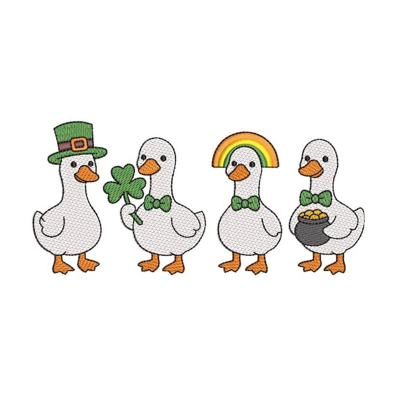 Lucky Goose St Patrick's Day Machine Embroidery Design for Janome Brother Embroidery Machines