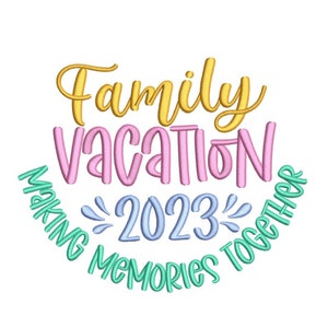 Familienurlaub Embroidery Design, Familie Strandurlaub Embroidery, Summer Vibes Embroidery Design, 3 Größen, Instant Download