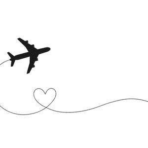 Airplane embroidery design, 5 sizes