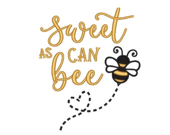 Sweet as can bee embroidery design
