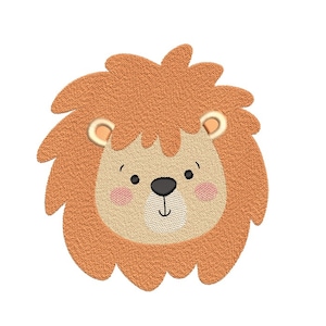 Cute Baby Lion Embroidery Pattern Jungle Animal Design for Baby Clothes or Nursery Decor Instant Download 4x4 5x7 PES DST JEF File