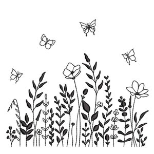Wildflower meadow embroidery design