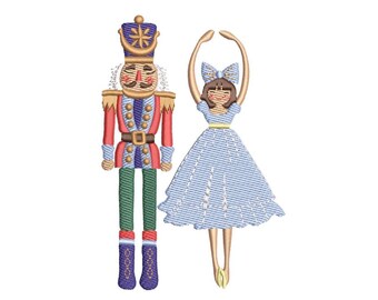 Nutcracker Ballet Ballerina Tin Soldier Embroidery Design, Merry Christmas Embroidery Machine File, 4 sizes, Instant download
