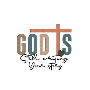 God Is Embroidery Design, Christian Embroidery File,3 sizes, Instant download