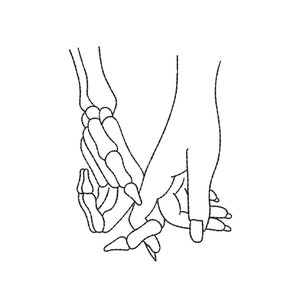 Hands Holding Machine Embroidery Design, Hand Bones Embroidery Design, 6 sizes, Instant Download