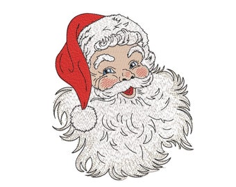 Santa embroidery design, Merry Christmas embroidery file, 3 sizes, Instant download