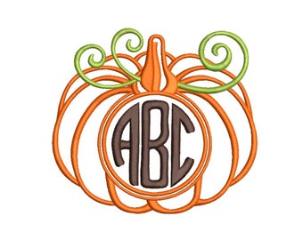 Kürbis Monogramm Stickdatei