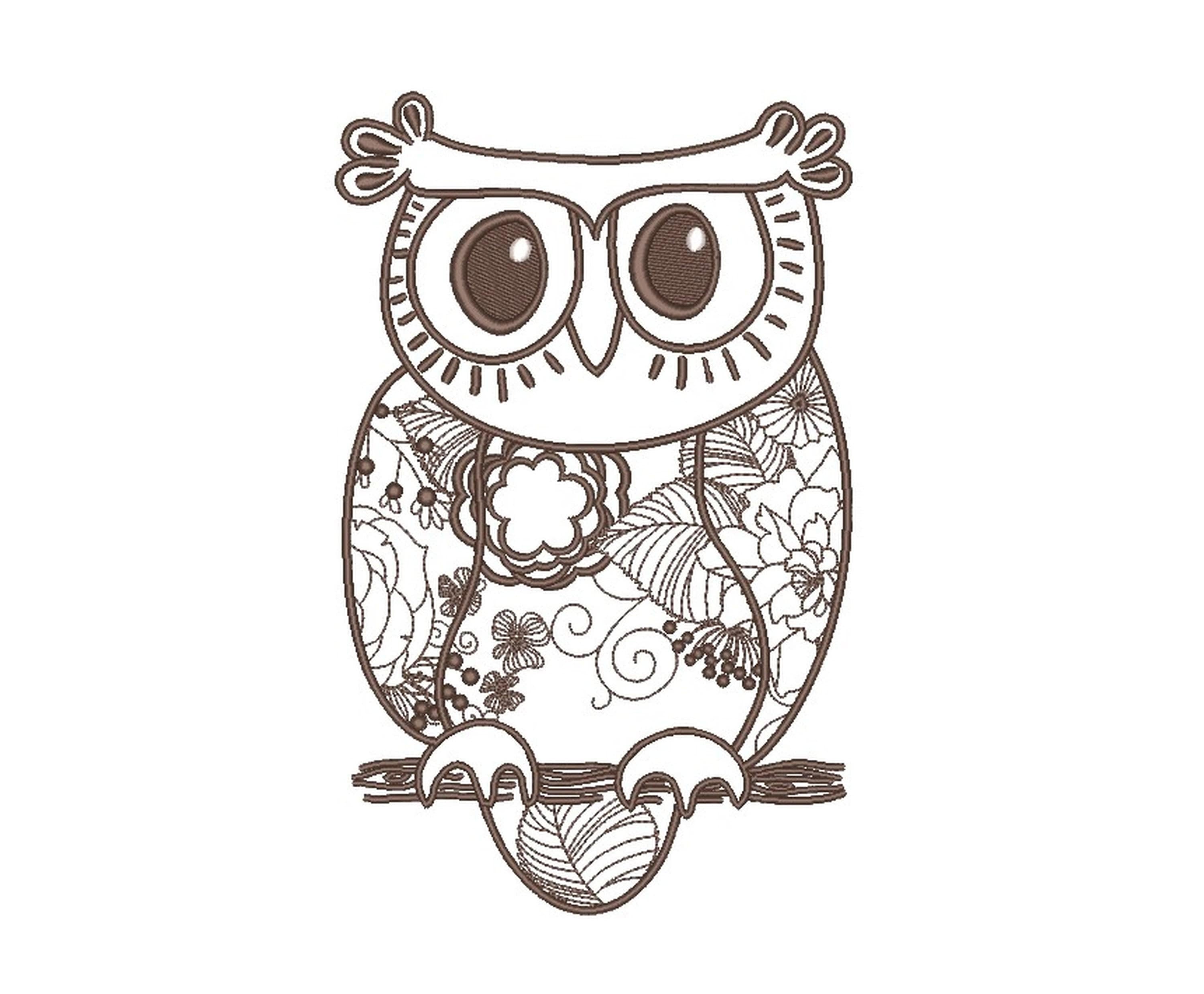 Owl Embroidery Design, Instant Download
