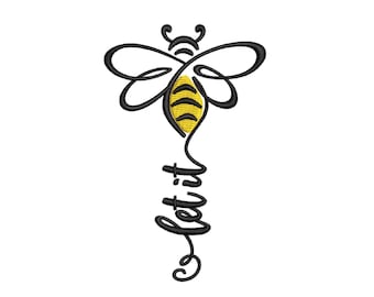 Bee embroidery design