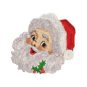 Santa embroidery design, Merry Christmas embroidery file, 3 sizes, Instant download