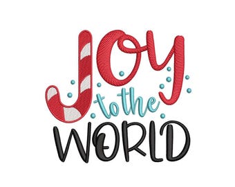 Joy to The World Embroidery File, 3 sizes, Instant Download