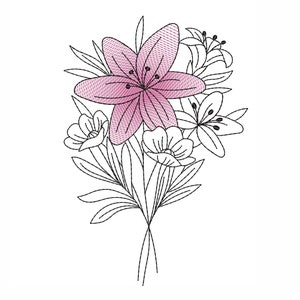 Diseño de bordado de flores