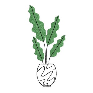 Flower in a Pot Embroidery Design Potted Plant Pattern for Towels Clothes or Decor Instant Download 5 Sizes Included 4x4 5x5 5x7 PES DST JEF